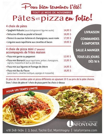 Pâtes et pizza en folie!