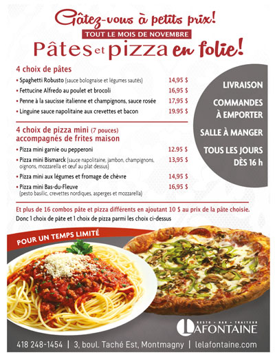 Pâtes et pizza en folie!