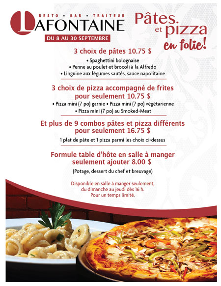 Pâtes et pizza en folie!